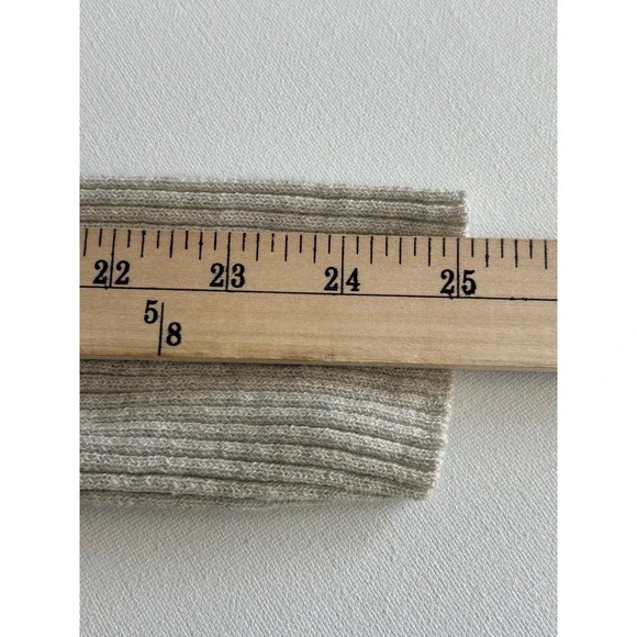 Eileen Fisher Cardigan PS Oatmeal Wool Ribbed Open Front Draped Langenlook - Picture 7 of 7